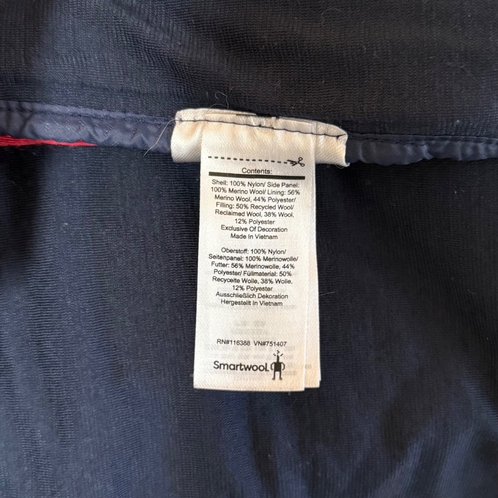 Smartwool Red Hybrid Merino Wool Side Panels Full Zip Puffer Vest Women M - Picture 7 of 13